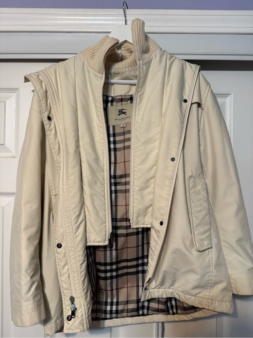 Burberry Cream Trench Coat with Signature Check Lining